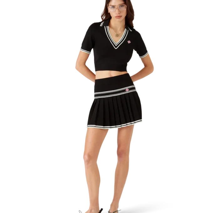 Pikétröja i viskos med V-ringning