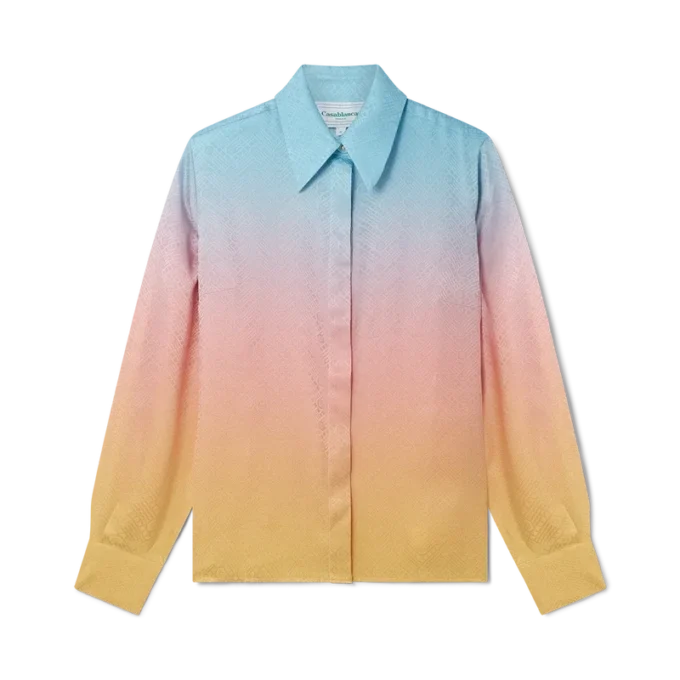 Ping Pong Gradient Silk Skjorte