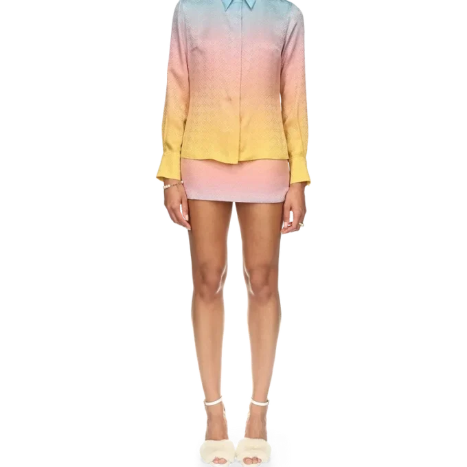 Ping Pong Gradient Silk Skjorte