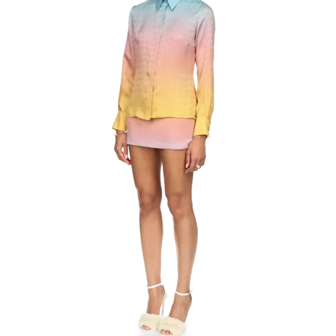 Ping Pong Gradient Silk Skjorte