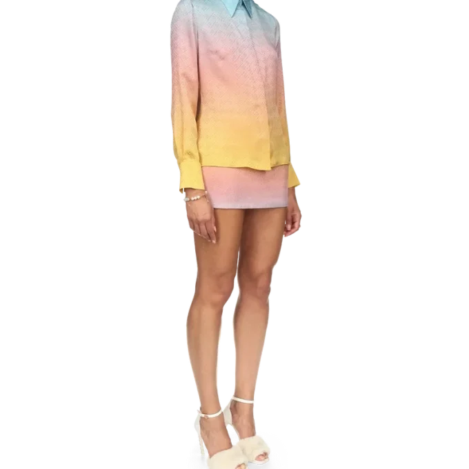 Ping Pong Gradient Silk Skjorte