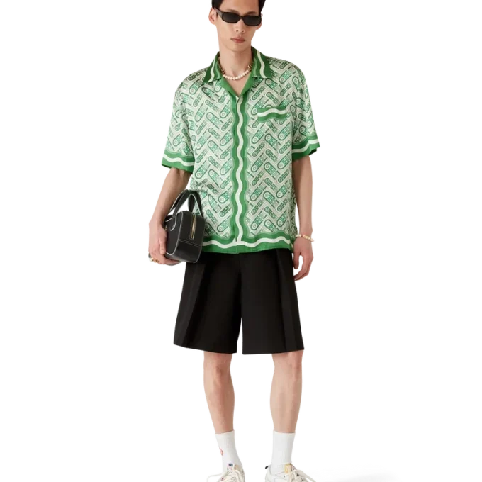 Ping Pong kortärmad silkeskjorta