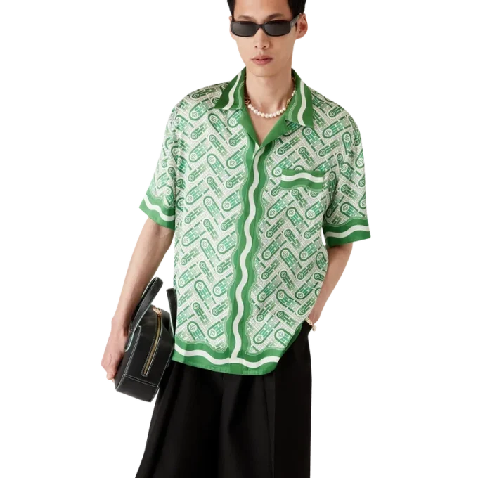 Ping Pong kortärmad silkeskjorta