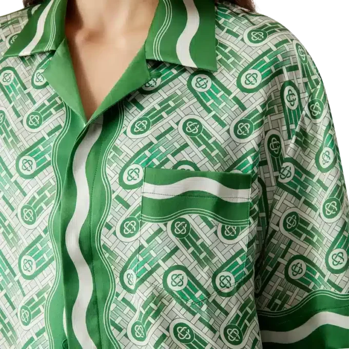 Ping Pong kortärmad silkeskjorta