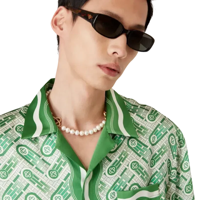 Ping Pong kortärmad silkeskjorta