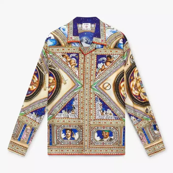 Plafond Orne De Musique långärmad silkesskjorta