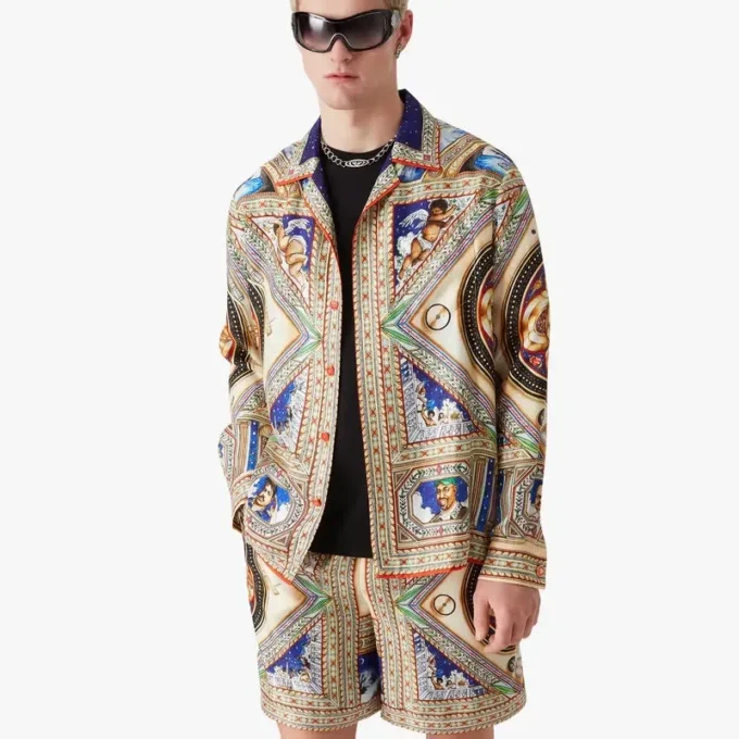 Plafond Orne De Musique långärmad silkesskjorta