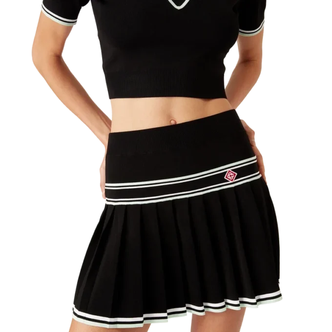 Plisserad minikjol i viskos