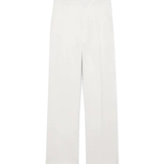 Plisserade byxor i linne