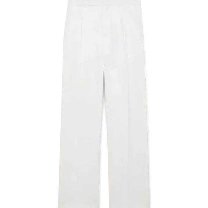 Plisserade byxor i linne