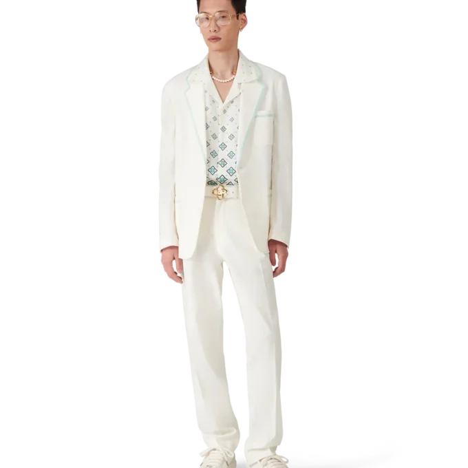 Plisserade byxor i linne