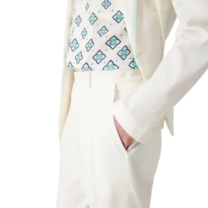 Plisserade byxor i linne