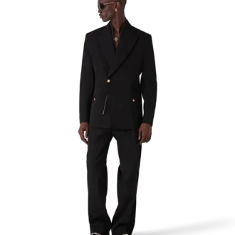 Dubbelknäppt jacka i ull