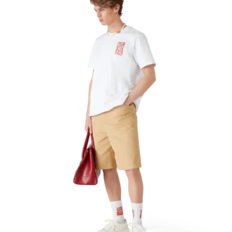 Plisserade shorts i bomull