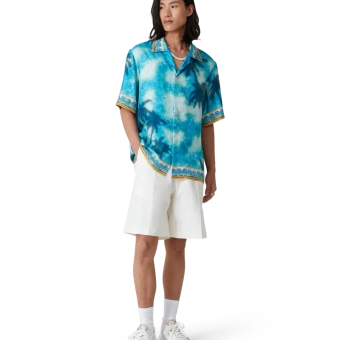 Plisserade shorts i linne