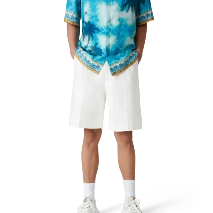 Plisserade shorts i linne