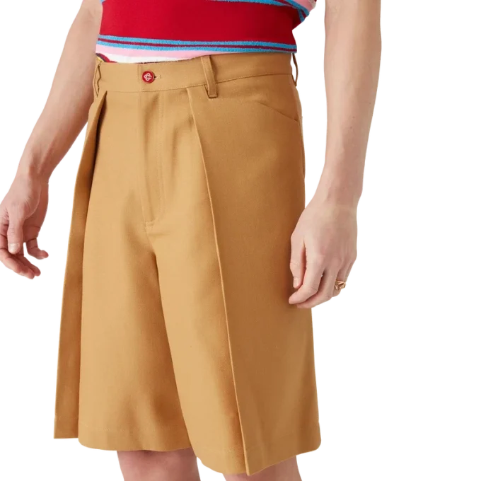 Plisserade shorts i ull