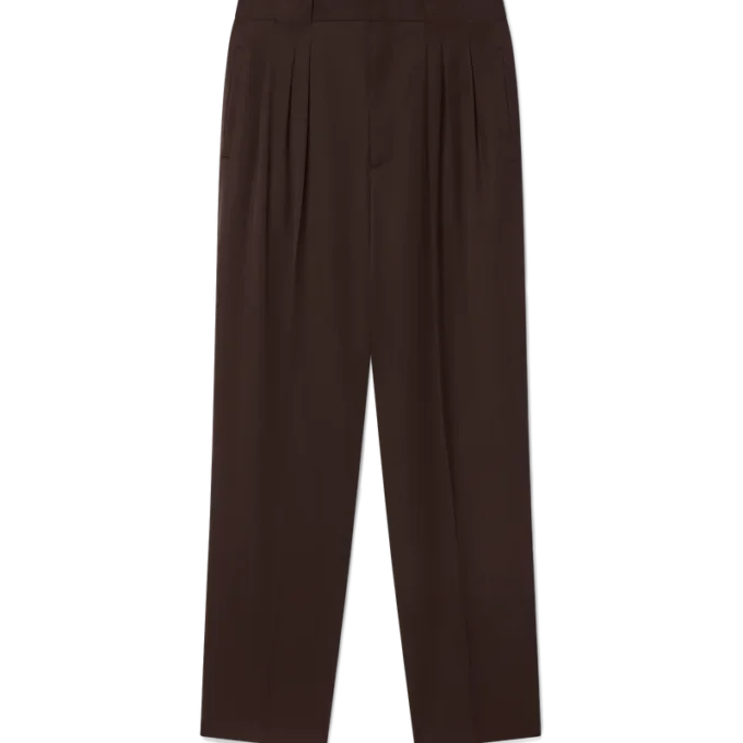 Plisserade skräddarsydda byxor i ull