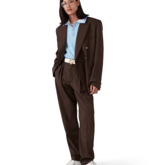 Plisserade skräddarsydda byxor i ull