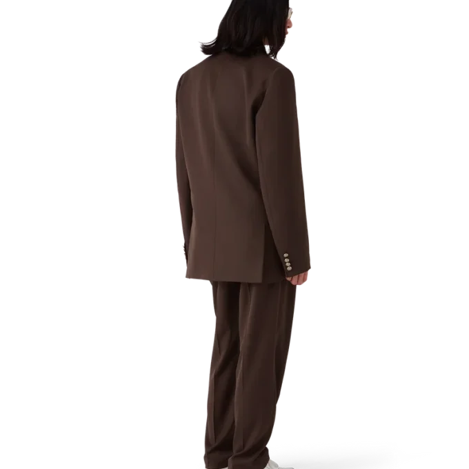 Plisserade skräddarsydda byxor i ull