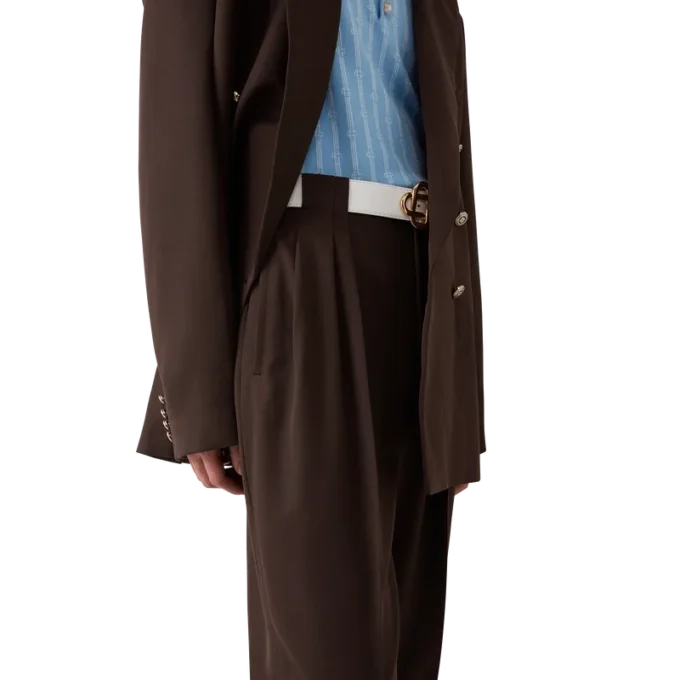 Plisserade skräddarsydda byxor i ull