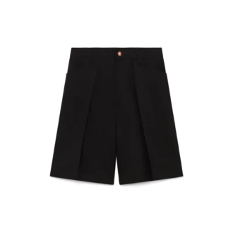 Plisserade skräddarsydda shorts i ull