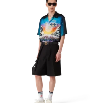 Plisserade skräddarsydda shorts i ull