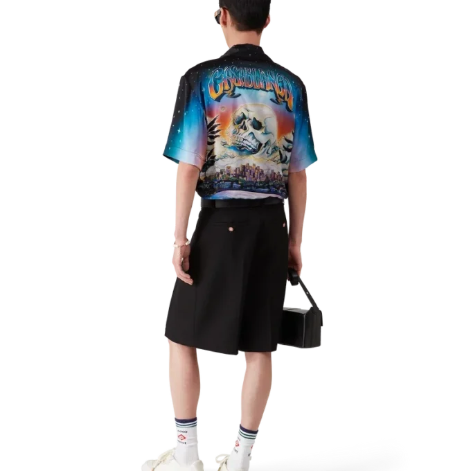 Plisserade skräddarsydda shorts i ull