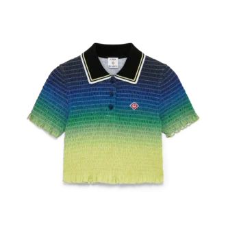 Polo-skjorta med korta ärmar och färgövergång