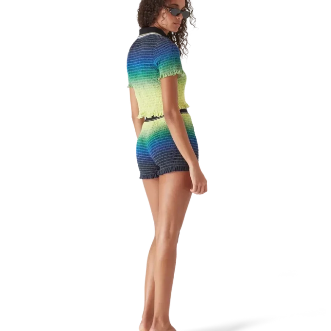 Polo-skjorta med korta ärmar och färgövergång