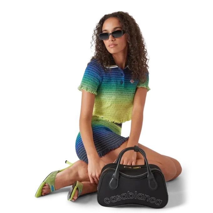 Polo-skjorta med korta ärmar och färgövergång