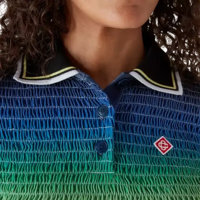 Polo-skjorta med korta ärmar och färgövergång