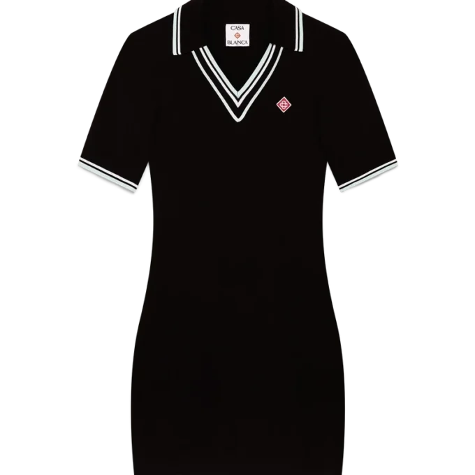 Poloklänning i viskos med V-ringning Poloklänning i viskos med V-ringning