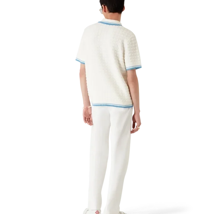 Polotröja i bomullsbouclé Polotröja i bomullsbouclé