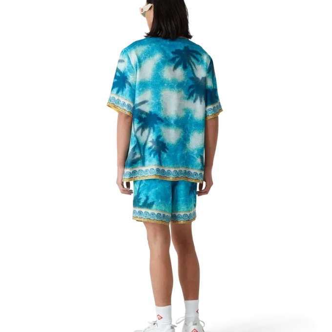 Poolside Emblem kortärmad silkesskjorta