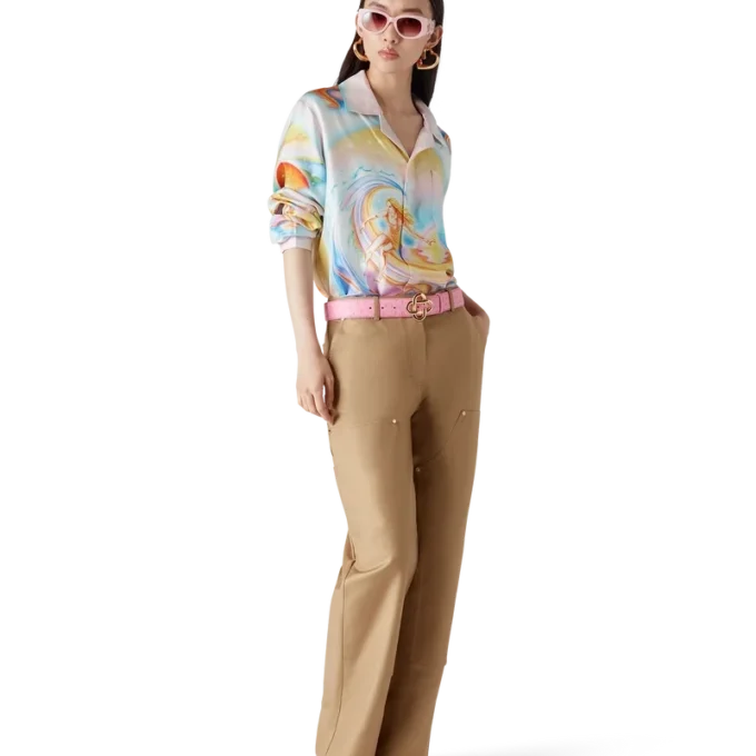 Psychedelic Nirvana långärmad silkesskjorta