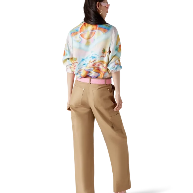 Psychedelic Nirvana långärmad silkesskjorta