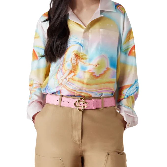 Psychedelic Nirvana långärmad silkesskjorta