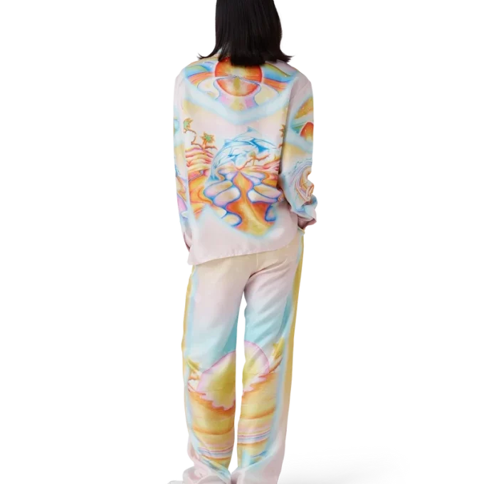 Psychedelic Nirvana långärmad silkesskjorta