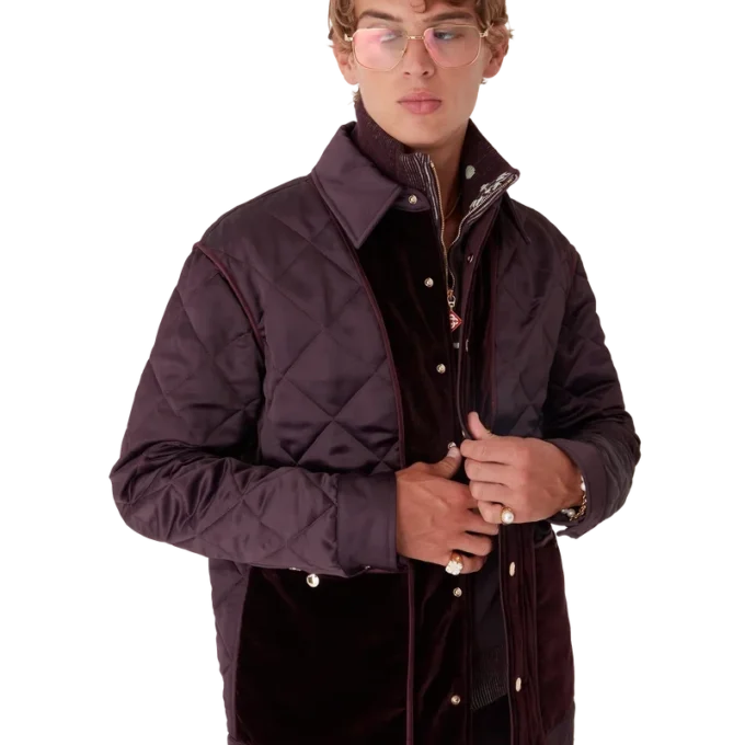 Quiltad jacka i satin