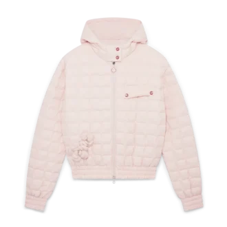 Quiltad jacka med huva i nylon