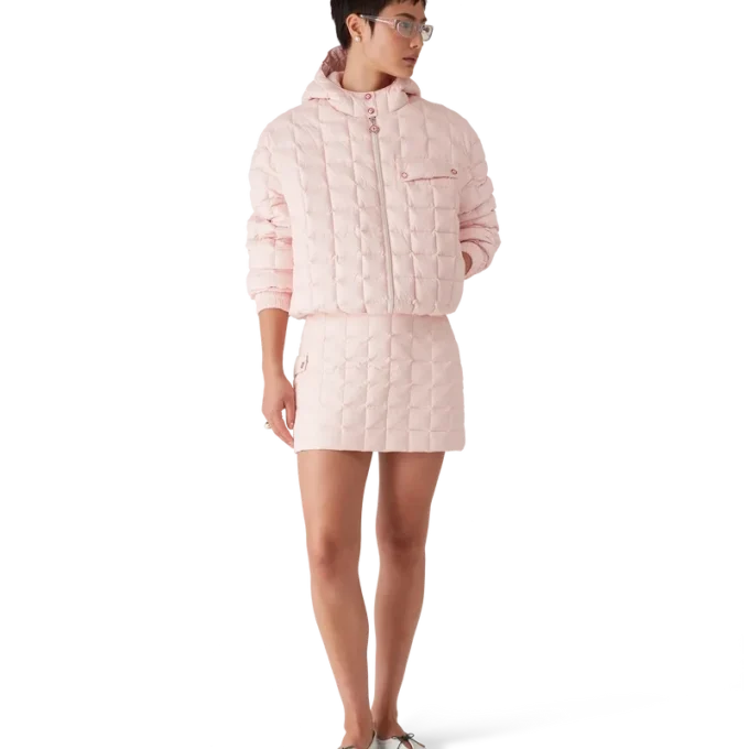 Quiltad minikjol i nylon