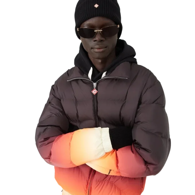 Quiltad pufferjacka med gradient