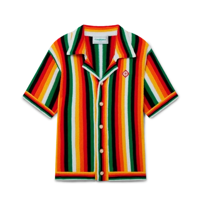 Randig frotté-skjorta