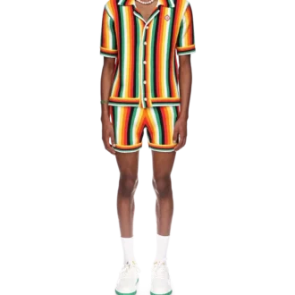 Randig frotté-skjorta