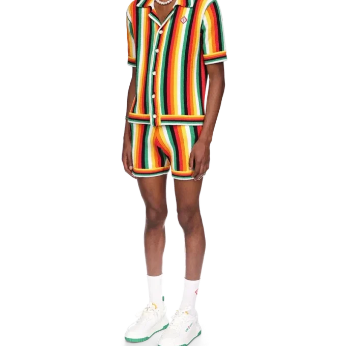 Randig frotté-skjorta