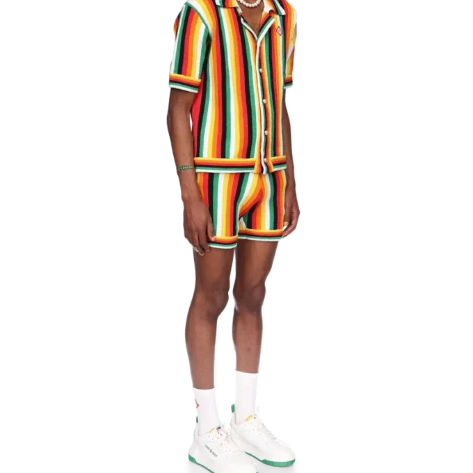 Randig frotté-skjorta