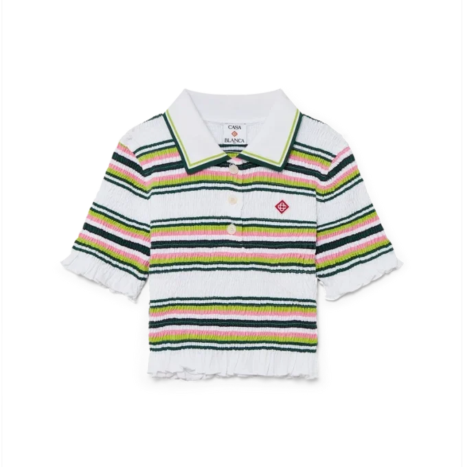 Randig kort pikétröja