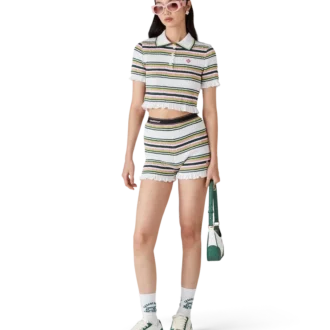 Del Mar vit och grön sneaker för dam