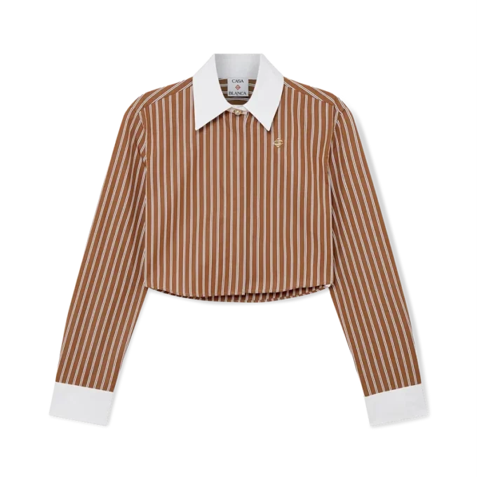 Randig kortärmad skjorta